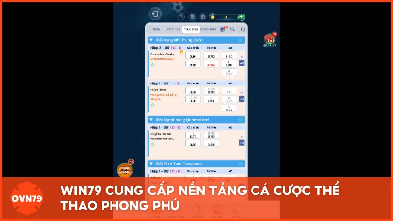 WIN79 cung cấp nền tảng cá cược thể thao phong phú