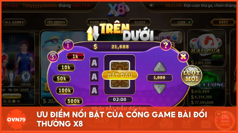 Cổng game X8 sở hữu nhiều ưu điểm nổi bật thu hút người chơi