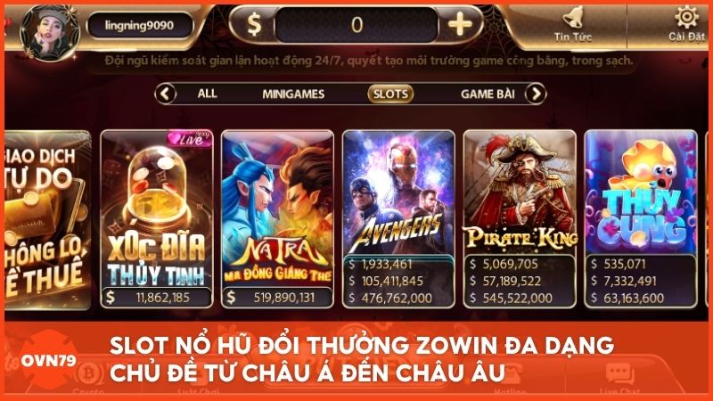 Slot nổ hũ đổi thưởng đa dạng chủ đề từ châu Á đến châu Âu