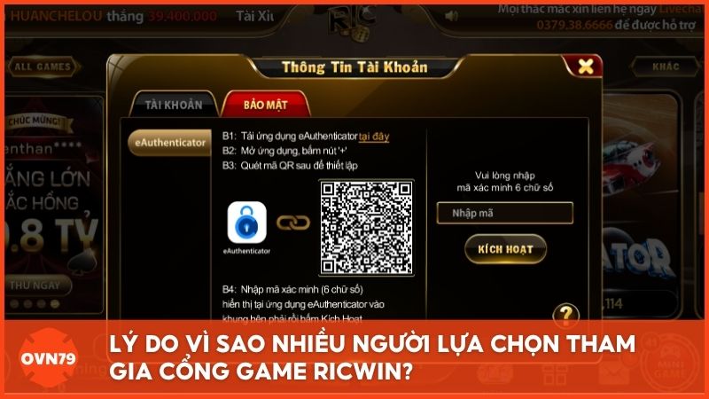 Ưu điểm nổi bật giúp người chơi ưu tiên lựa chọn trải nghiệm tại Ricwin